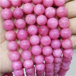 Pink Spong Jade Beads Smooth Round, approx 10mm dia