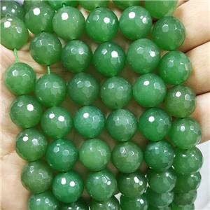 Green Jade Beads Dye Faceted Round, approx 14mm dia