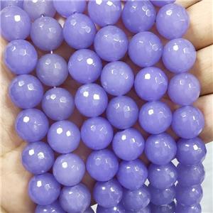 Lavender Jade Beads Dye Faceted Round, approx 14mm dia