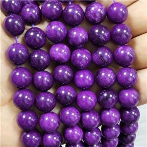 Purple Sugilite Beads Dye Smooth Round, approx 10mm dia