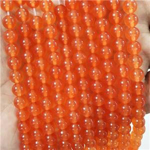 Orange Malaysia Jade Beads Dye Smooth Round, approx 12mm dia
