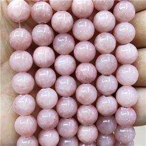Natural Honey Jade Beads Pink Dye Smooth Round, approx 4mm dia