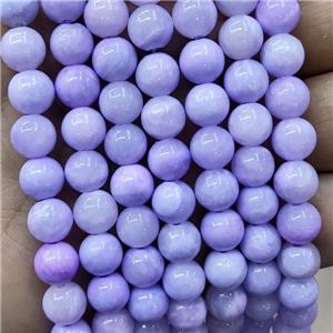 Natural Honey Jade Beads Purple Dye Smooth Round, approx 8mm dia