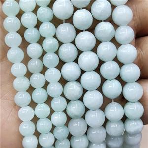 Natural Honey Jade Beads Lt.green Dye Smooth Round, approx 4mm dia