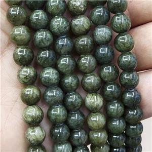 Natural Honey Jade Beads Green Dye Smooth Round, approx 6mm dia
