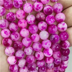 Jade Beads Hotpink Dye Smooth Round, approx 10mm dia