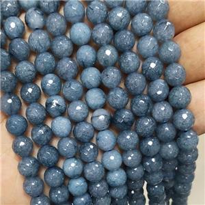 Grayblue Jade Beads Faceted Round Dye, approx 10mm dia
