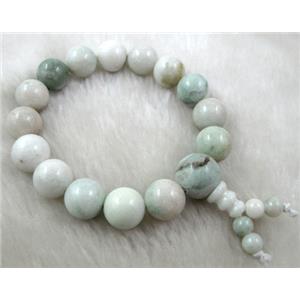 Stretch Jade bracelet, 12mm dia, 8 inch length