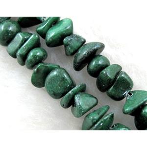 Erose jade bead, Dye chips, stabile, approx 4-12mm, 36 inch length