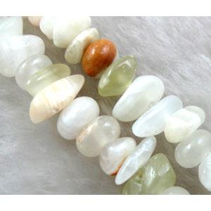 Erose jade bead, Natural chips, approx 5-10mm, 36 inch length
