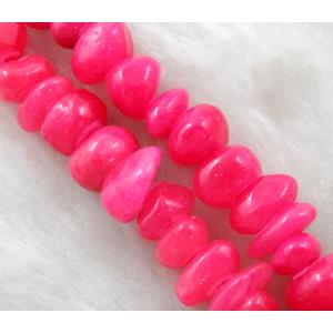 jade beads, Dye chips, stabile, approx 5-10mm, 36 inch length
