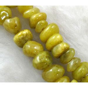 jade beads, Dye chips, stabile, approx 5-10mm, 36 inch length