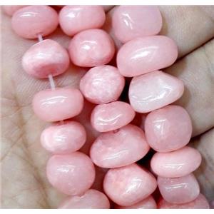 pink jade beads, freeform chips, stabile, approx 6-10mm, 28 inches length