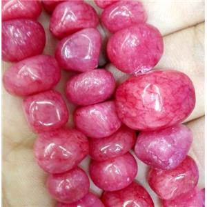 red jade beads, freeform chips, stabile, approx 6-10mm, 28 inches length