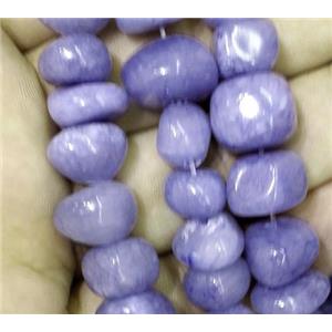 jade beads, freeform chips, stabile, lavender, approx 6-10mm, 28 inches length