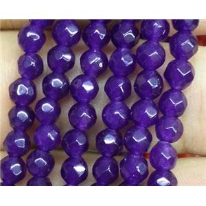 jade beads, faceted round, purple, approx 4mm dia, 15.5 inches