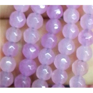 purple jade beads, faceted round, approx 4mm dia, 15.5 inches