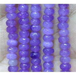 lavender Jade bead, faceted rondelle, dye, approx 2x4mm