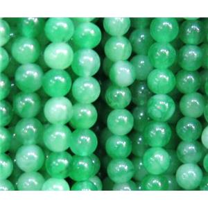 tiny round agate beads, green dye, approx 3mm dia