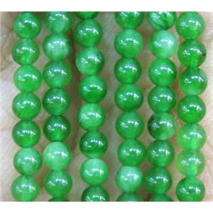 tiny round agate beads, green dye, approx 3mm dia