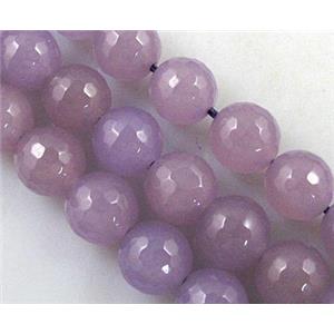 purple Quartzite Jade beads, faceted round, 12mm dia, approx 32pcs per st