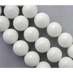 white Quartzite Jade beads, round, 12mm dia, approx 32pcs per st