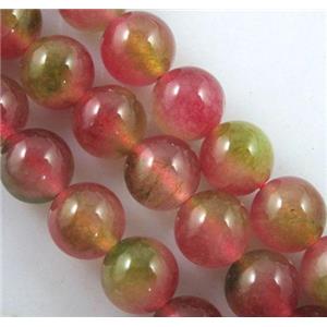 redgreen Quartzite Jade beads, round, 10mm dia, approx 39pcs per st