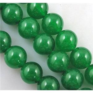 green Quartzite Jade beads, round, 12mm dia, approx 32pcs per st