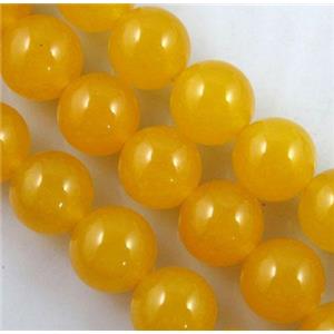 yellow Quartzite Jade beads, round, 12mm dia, approx 32pcs per st