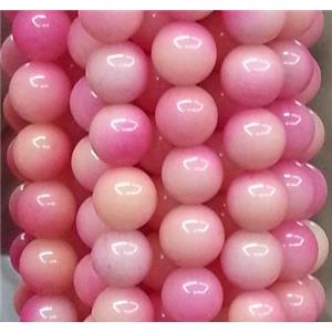 pink Malaysia Jade beads, round, 8mm dia, approx 48pcs per st