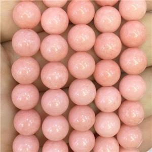 pink Malaysia Jade beads, round, 12mm dia, approx 32pcs per st