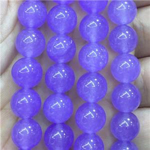 purple Malaysia Jade beads, round, 8mm dia, approx 48pcs per st