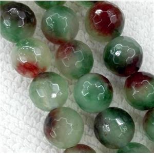Jade beads, stabile, faceted round, approx 14mm dia