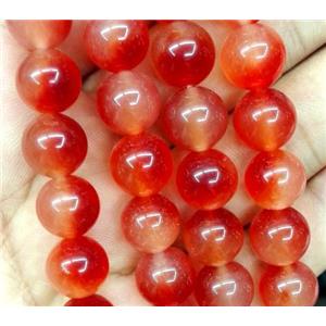 red Malaysia Jade beads, round, 6mm dia, approx 66pcs per st