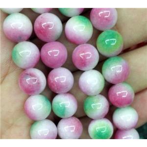 Malaysia Jade beads, round, multicolor, 6mm dia, approx 66pcs per st