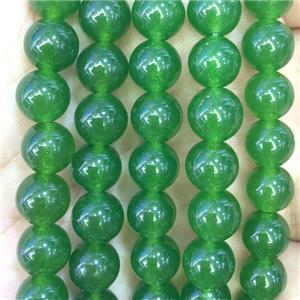 green Malaysia Jade beads, round, approx 12mm dia