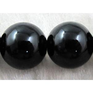 Round Jade beads, dye black, 8mm dia, 48pcs per st