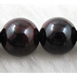 Round Jade beads, darkred dye, 14mm dia, 27pcs per st