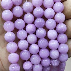 Natural Honey Jade Beads Smooth Round Lavender Dye, 12mm dia, 31pcs per st