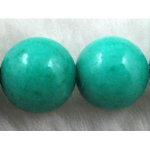 Round Jade gemstone, dye, stabile, 14mm dia, 27pcs per st
