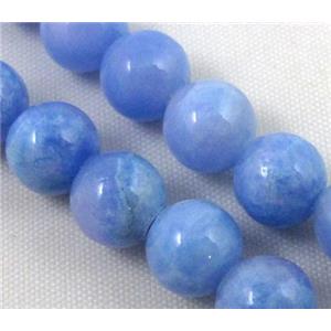Persia jade bead, round, stabile, blue, 10mm dia, approx 38pcs per st