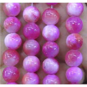 Persia jade bead, round, stabile, purple, 14mm dia, approx 28pcs per st