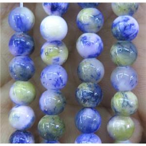 Persia Jade beads, round, stabile, colorful, 12mm dia, approx 32pcs per st