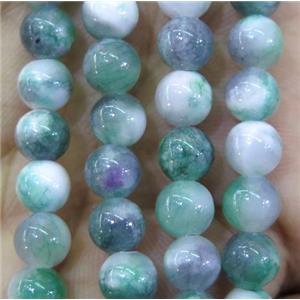 Persia jade bead, round, stabile, green, 6mm dia, approx 66pcs per st