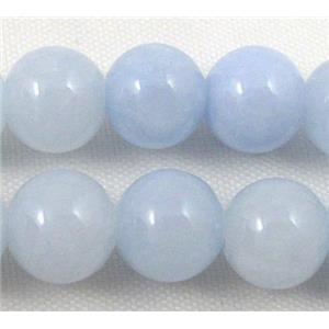 round jade beads, lt.blue, stabile, approx 6mm dia, 66pcs per st