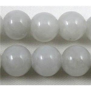 grey jade beads, round, stabile, approx 10mm dia, 38pcs per st