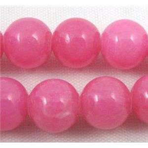 pink jade beads, round, stabile, approx 6mm dia, 66pcs per st