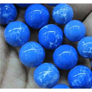 synthetic turquoise beads, round, sky-blue, approx 6mm dia, 15.5 inches