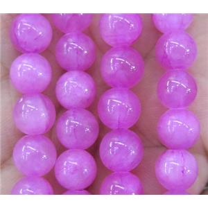 hotpink jade beads, round, stabile, approx 6mm dia