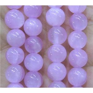 jade bead, round, stabile, lt.purple, 8mm dia, 50pcs per st